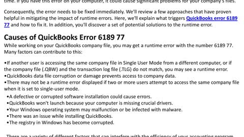 How to Resolve QuickBooks Error Code 6189, 77?