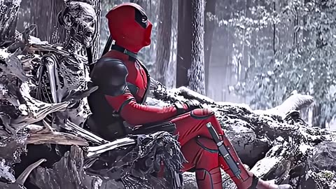 Deadpool talking to Wolverine skeleton