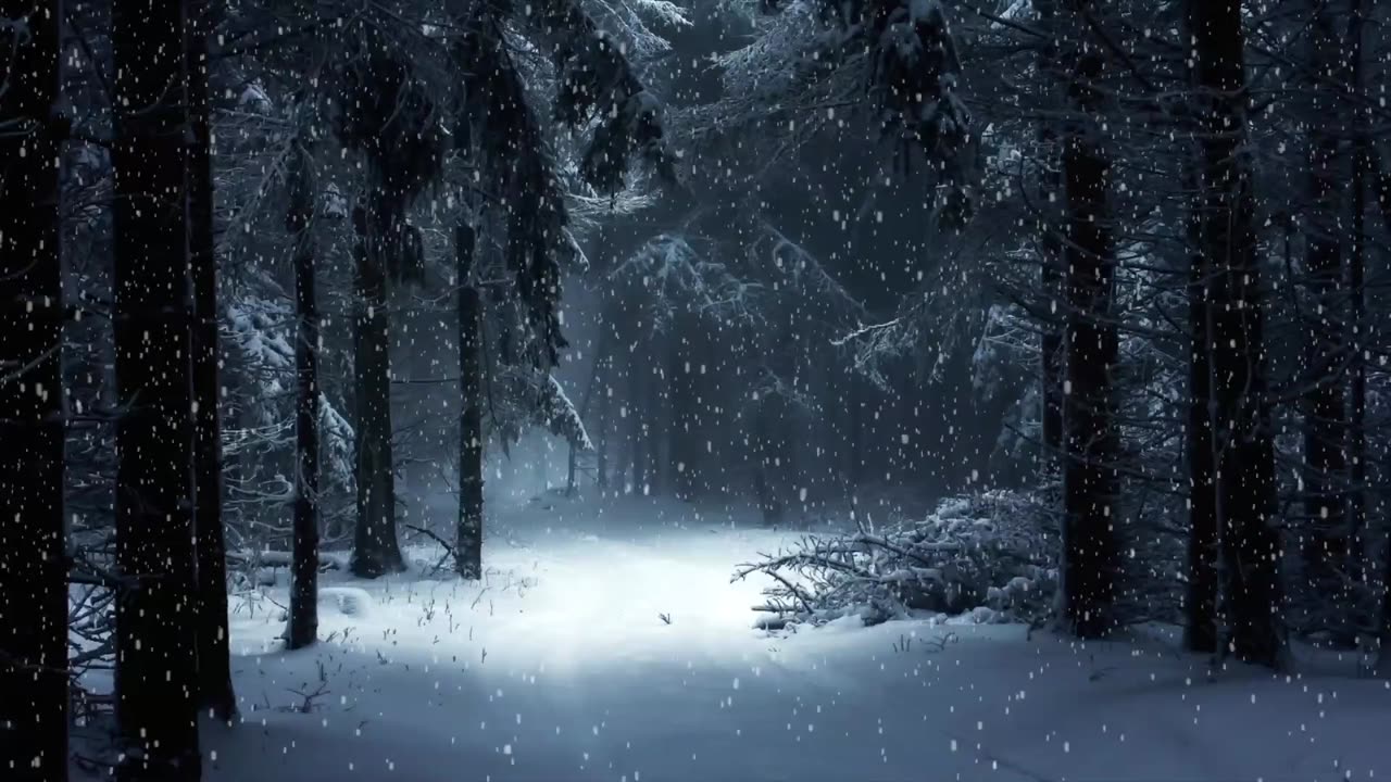 Winter Moon With Relaxing Music