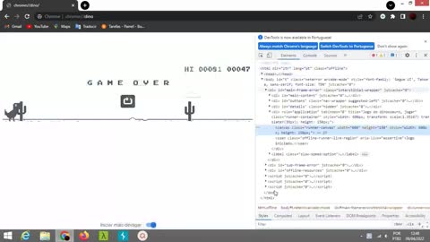 hacking dino game (chrome)