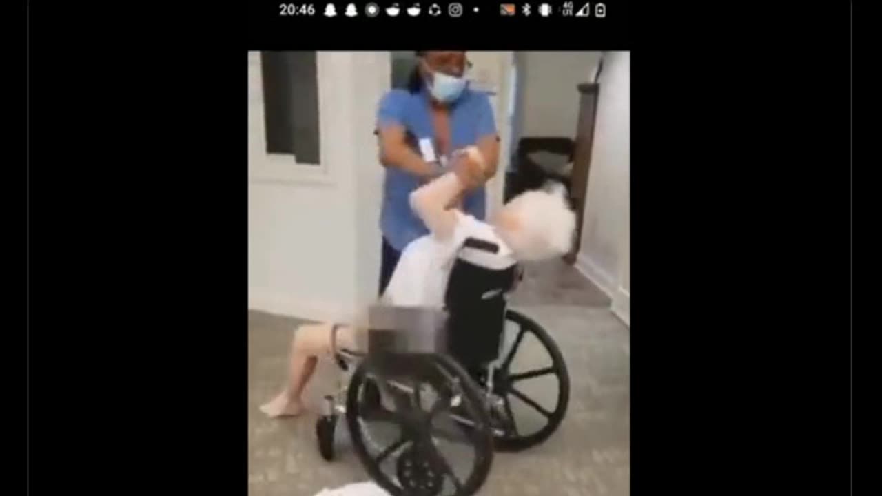 black woman beats up white elderly wheel chair lady in nursing home