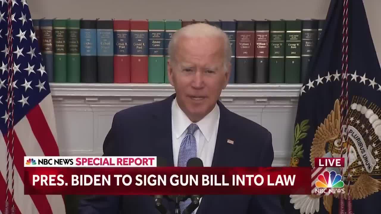 President Biden Signs Landmark Gun Legislation Into Law : 'Lives Will Be Saved'