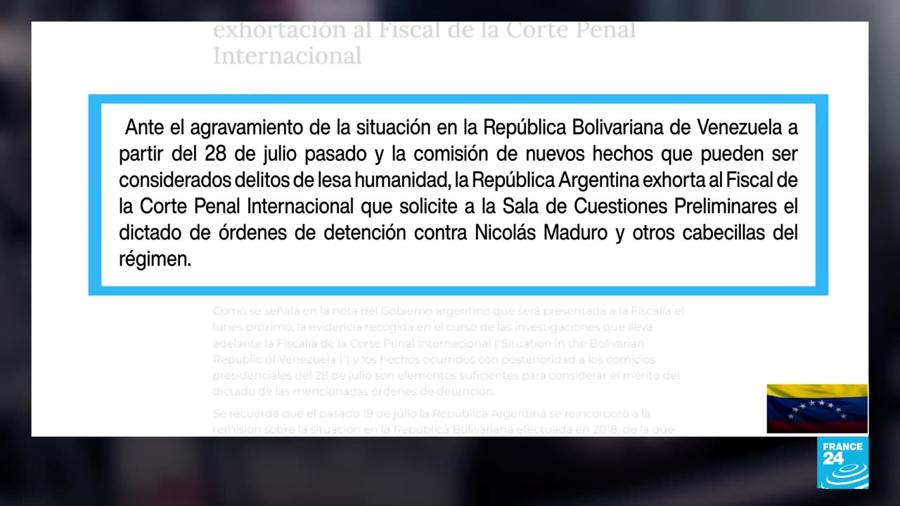 Argentina acusa a Nicolás Maduro de crímenes de lesa humanidad y solicita su arresto a la CPI