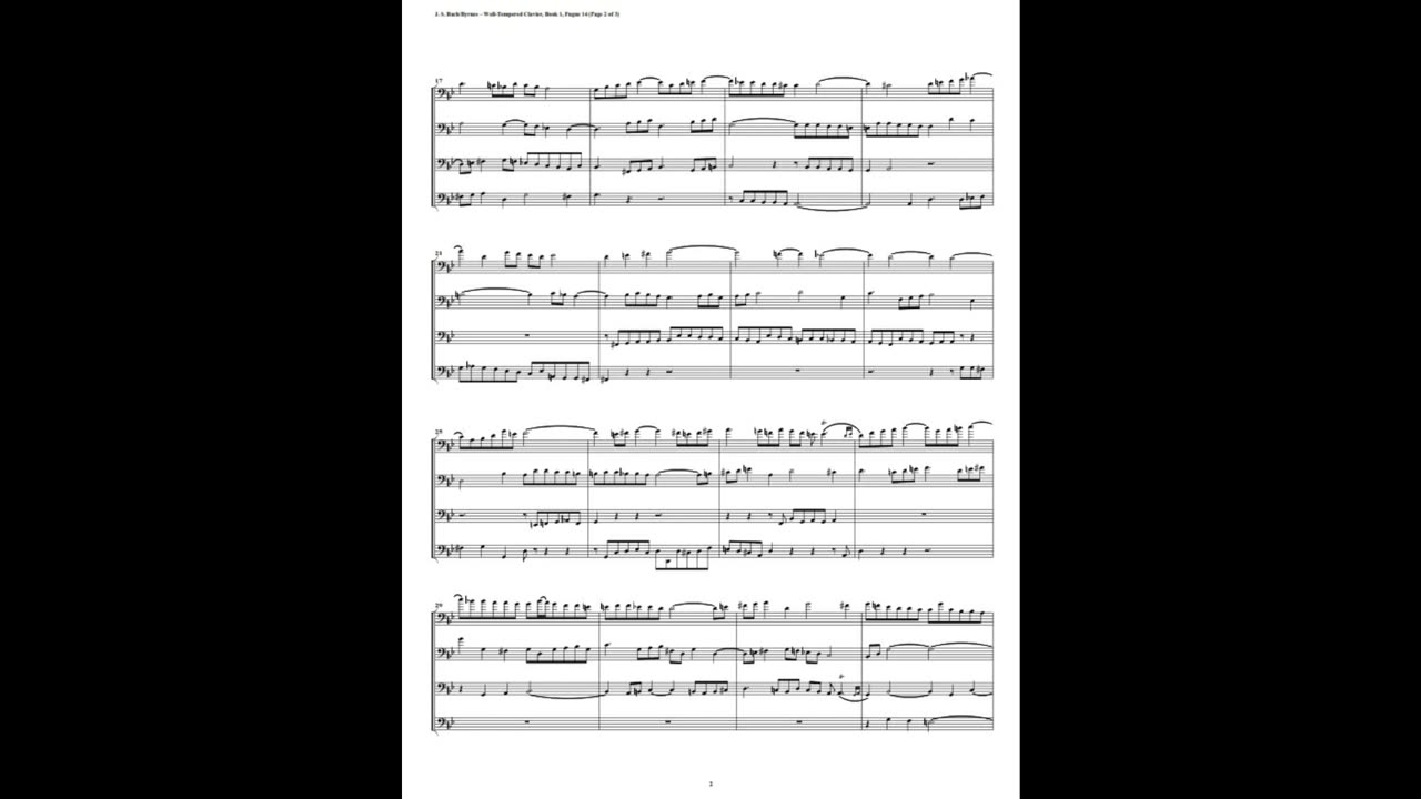 J.S. Bach - Well-Tempered Clavier: Part 1 - Fugue 14 (Bassoon Quartet)