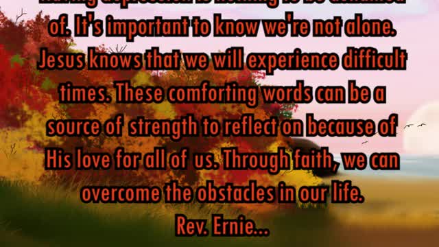 Daily Message from Rev. Ernie, October 3 2022