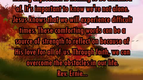 Daily Message from Rev. Ernie, October 3 2022