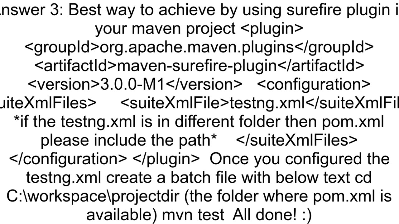 Create a batch file to invoke testngxml to run selenium scripts