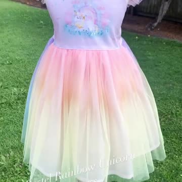 Pastel Unicorn Girls tulle Dress- Kids fashion, Unicorns, Sewing Business, handmade clothing
