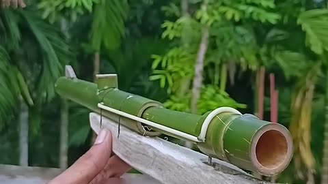 Bamboo creation with diya slingshot