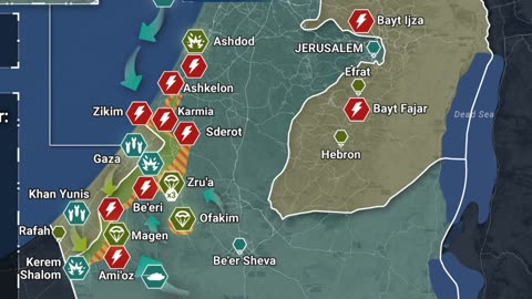 Israel Palestine War Day 2 October 8th, 2023 Rybar Map War in the Middle East