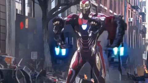 Ironman mark50 suit up scene in cartoon