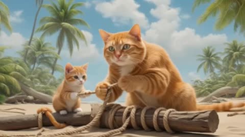 Cat in island