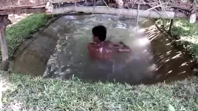 Primitive technology: Build Mini Swimming Pool Underground