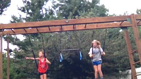 Kid Falls Out of Her Swing