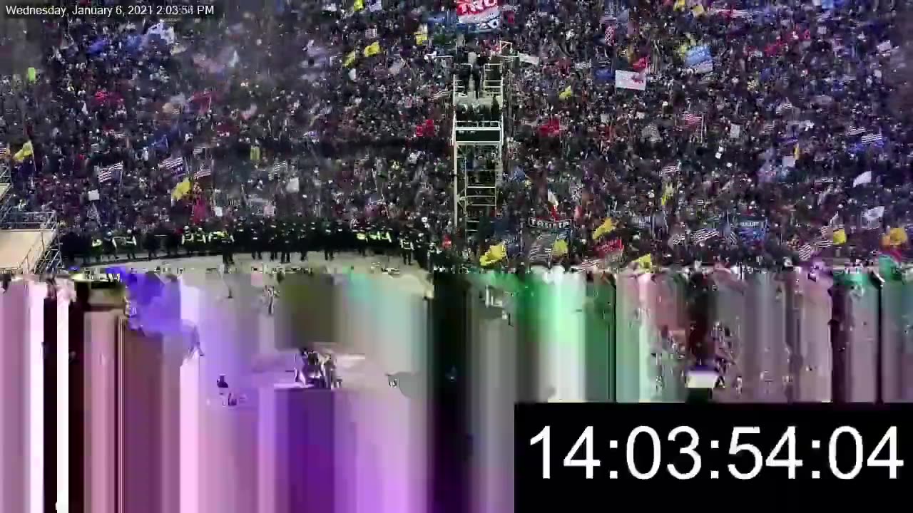 Overhead video timelapse of the Jan 6th West Plaza protest