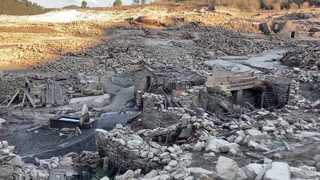 Spanish Village Surfaces During Drought