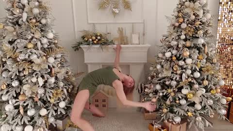 Christmas leg stretching