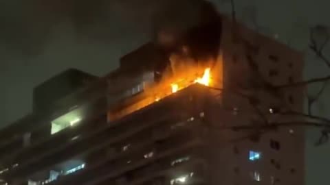 Bronx, New York, USA. Multiple people trapped in a high rise apartment fire