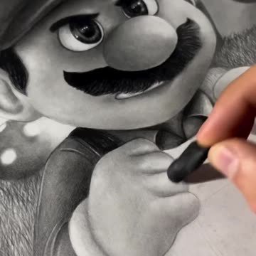 art draws Super Mario