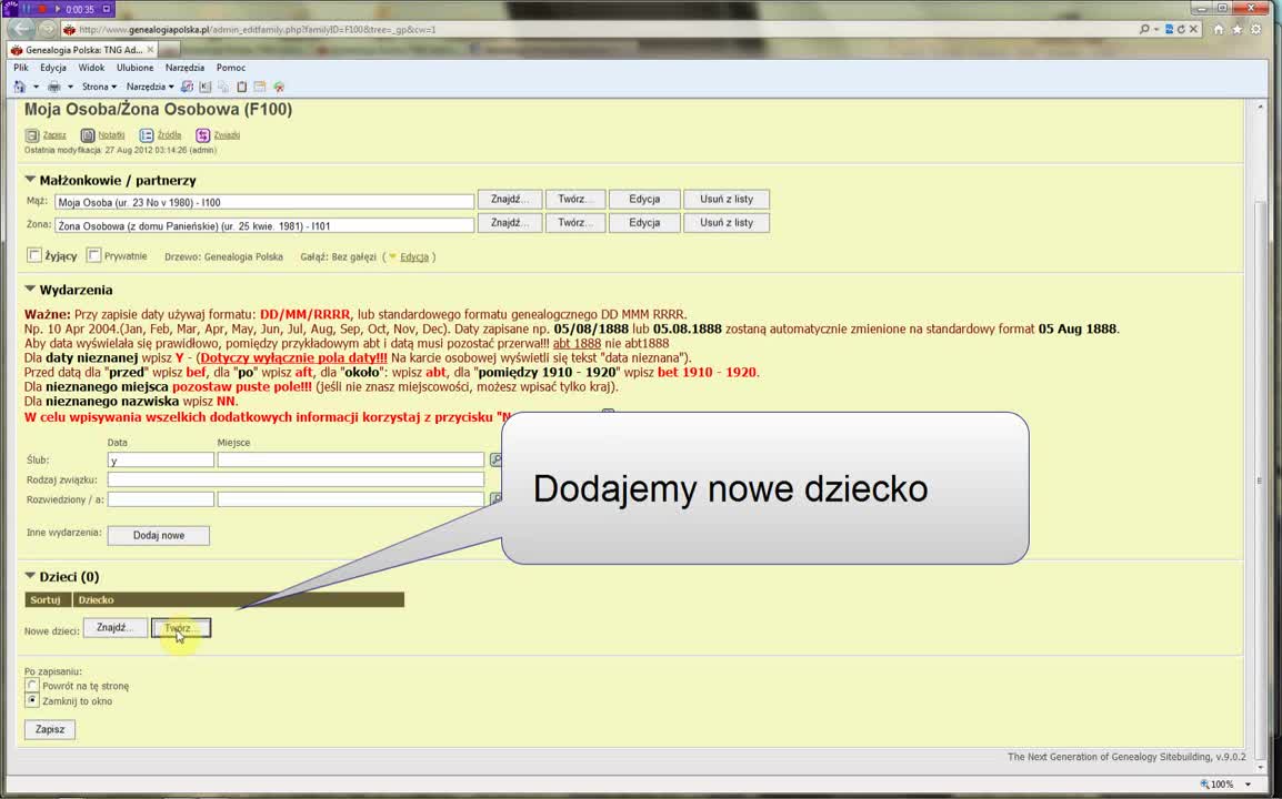 Jak dodać dziecko do rodziny? / How do I add a child to an existing family?