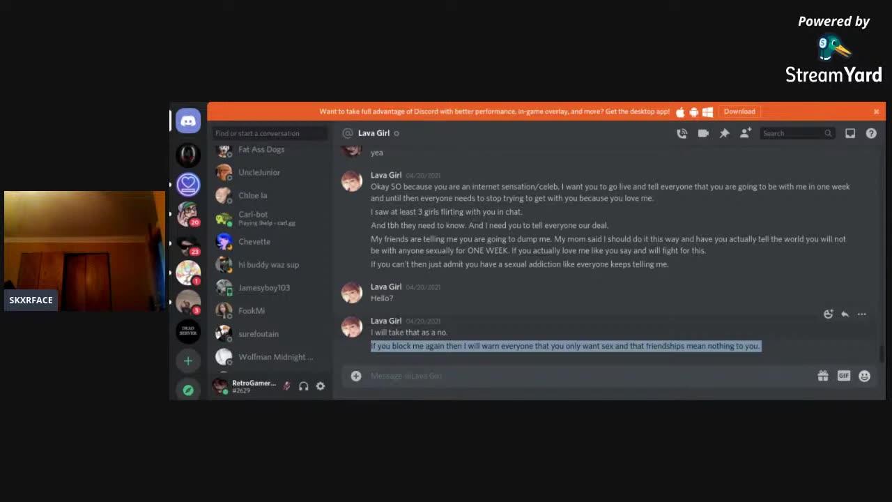 [Cyraxx Youtube 2021-5-1] Proof i was set up By Lava Girl