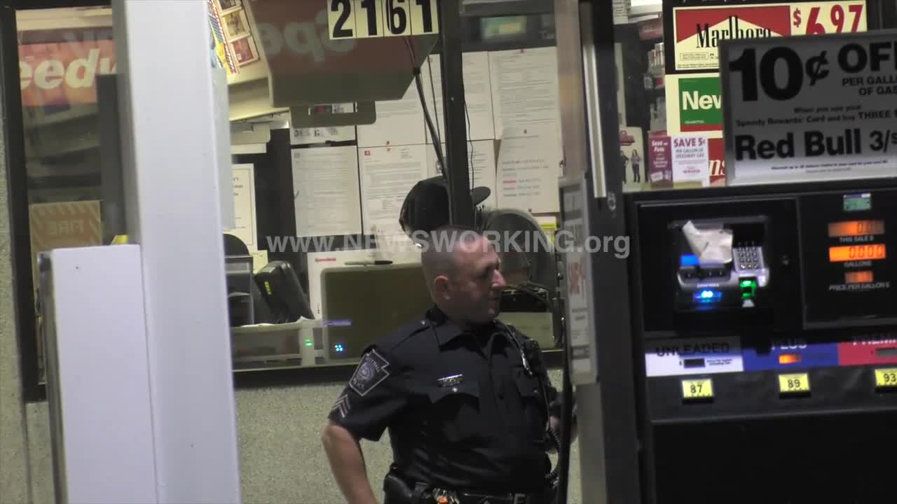 RAW FOOTAGE_ ARMED ROBBERY OF GAS STATION