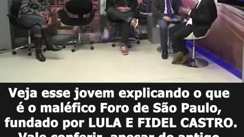 Veja esse jovem explicando o que é o maléfico Foro de São Paulo, fundado por Lula e Fidel Castro