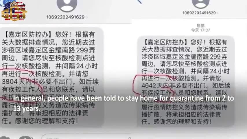 Some in China are being told they must quarantine for 10 years!!