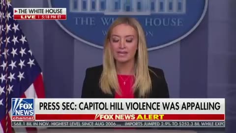 Kayleigh McEnany delivers a message on behalf of the White House