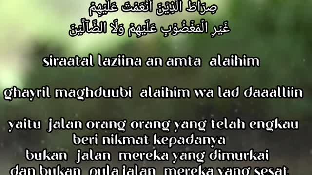 The melodious recitation of Al-Fatihah's letter makes the heart calm