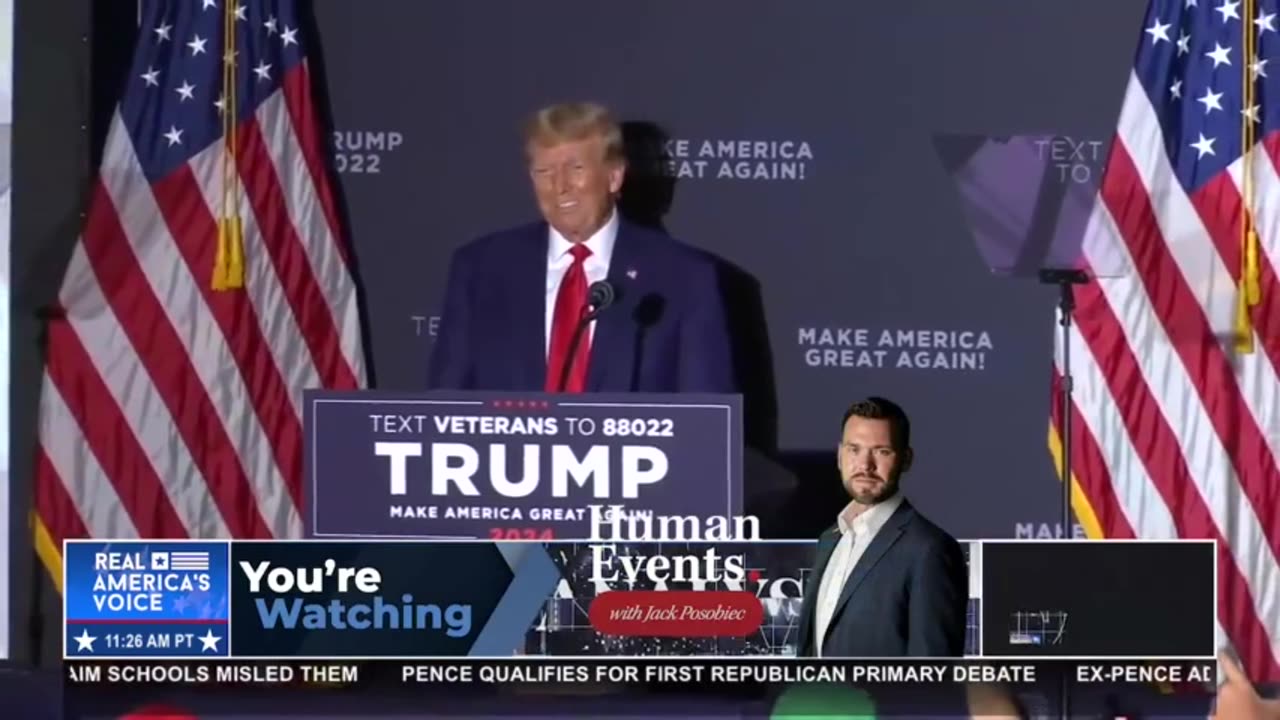 The crowd is loud and enthusiastic as President @realDonaldTrump takes the stage in Windham, NH.