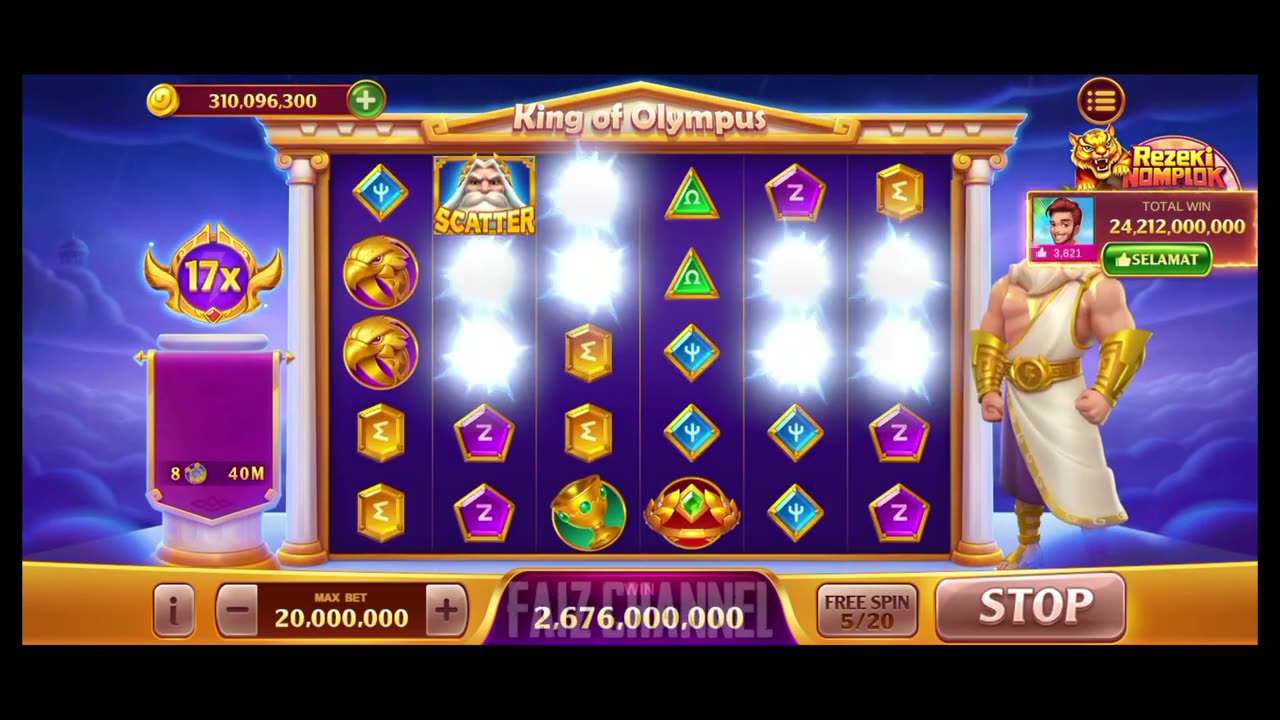 new slot game KING OF OLYMPUS with a capital of 200M MAX BET auto Becomes a Sultan