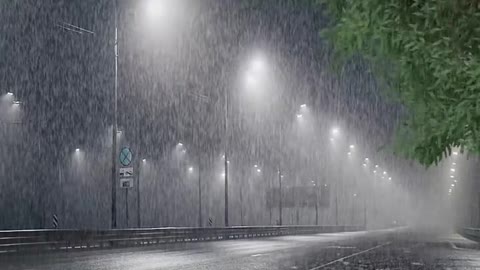 the rain and the street light