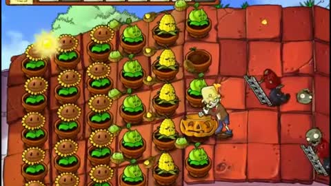 Plants vs Zombies Aventura Tejado Nivel 5 3