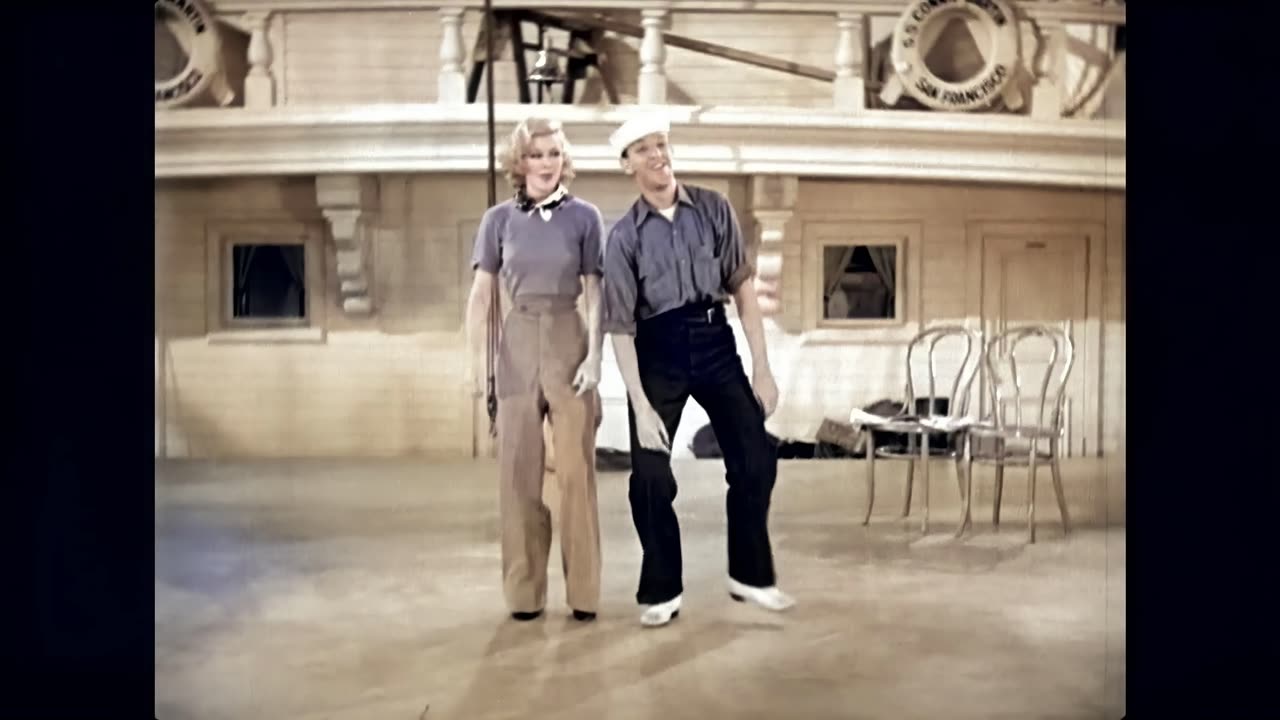 Fred Astaire Ginger Rogers Follow the Fleet 1936 I'm Putting All My Eggs In One Basket colorized 4k