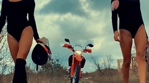 Two HOT women with motorcycle