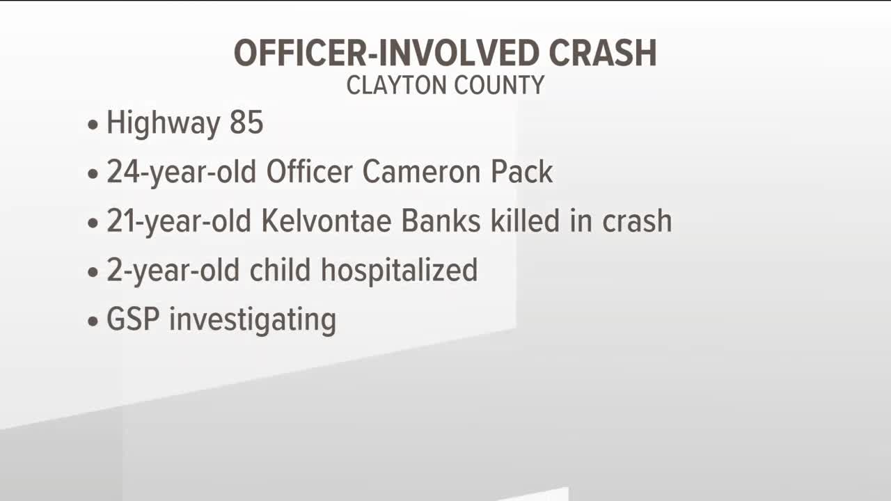 Driver dies, 2-year-old hospitalized after crash with Clayton County officer