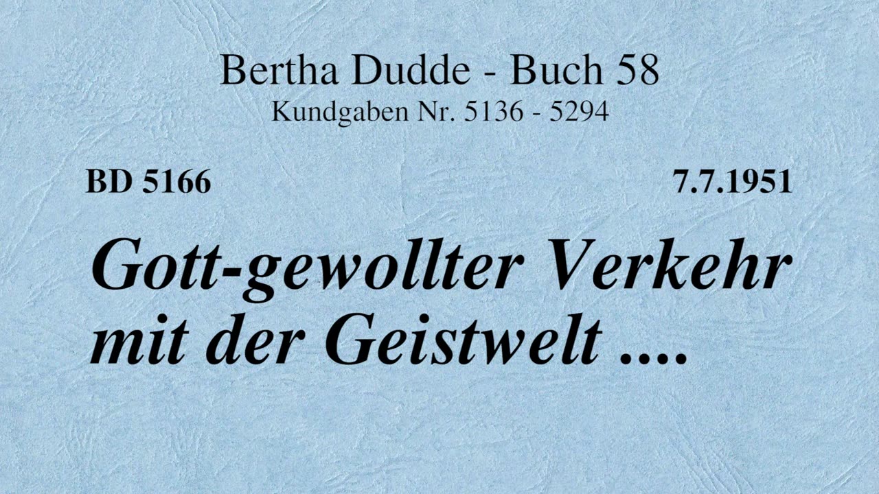 BD 5166 - GOTT - GEWOLLTER VERKEHR MIT DER GEISTWELT ....