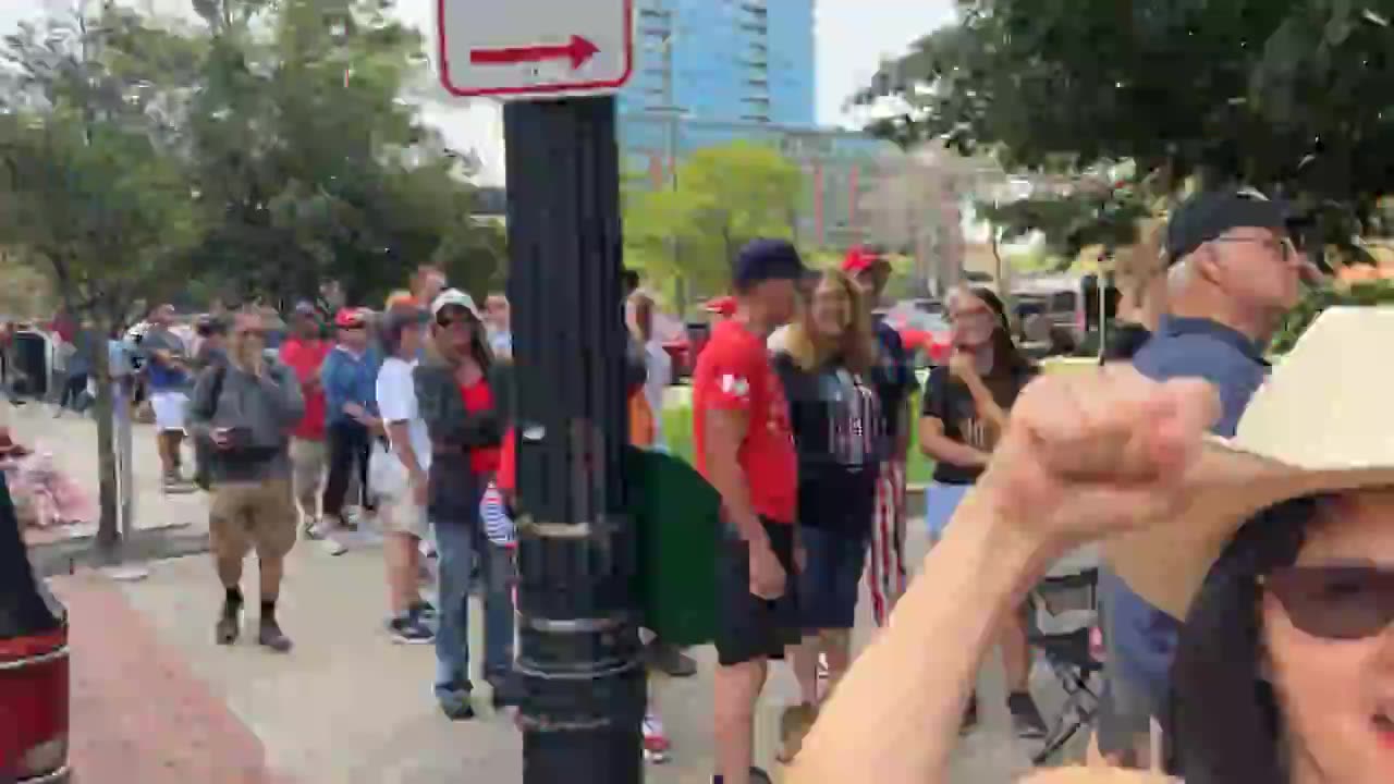 The line to see President Trump and JD Vance later in Grand Rapids, MI is