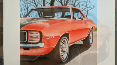 1967 Camaro Z28 airbrush rendering