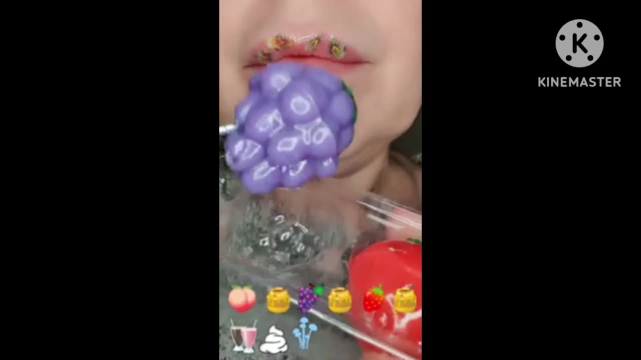 Eating jelly asmr video..emoji jelly eating video