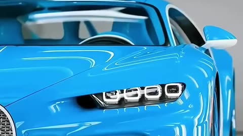 ASMR car, blue Bugatti chiron