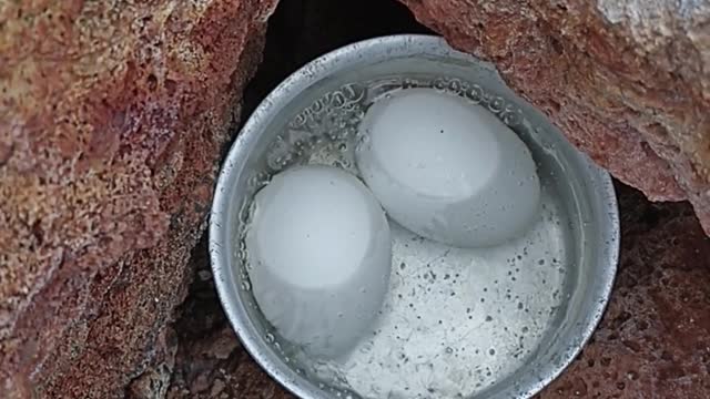 Boiling Eggs on Lava Rocks