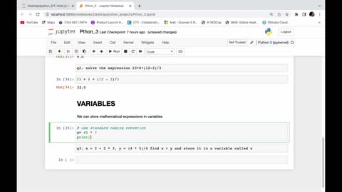 VARIABLES IN PYTHON