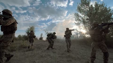 Military forces working on the battlefield