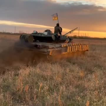 Ukrainian Tank Moving Forward