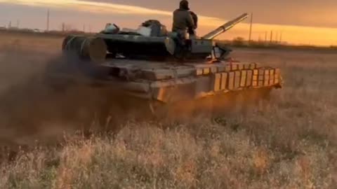 Ukrainian Tank Moving Forward