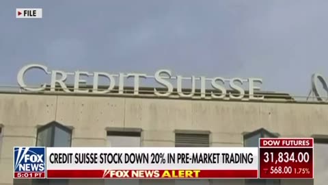 Credit Susse down 20% in pre- market trading