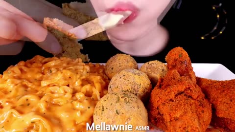 ASMR CHEESY CARBO FIRE NOODLE, FRIED CHICKEN, CHEESE BALL 까르보불닭, 뿌링클 치킨,치즈볼 EATING SOUNDS MUKBANG먹방