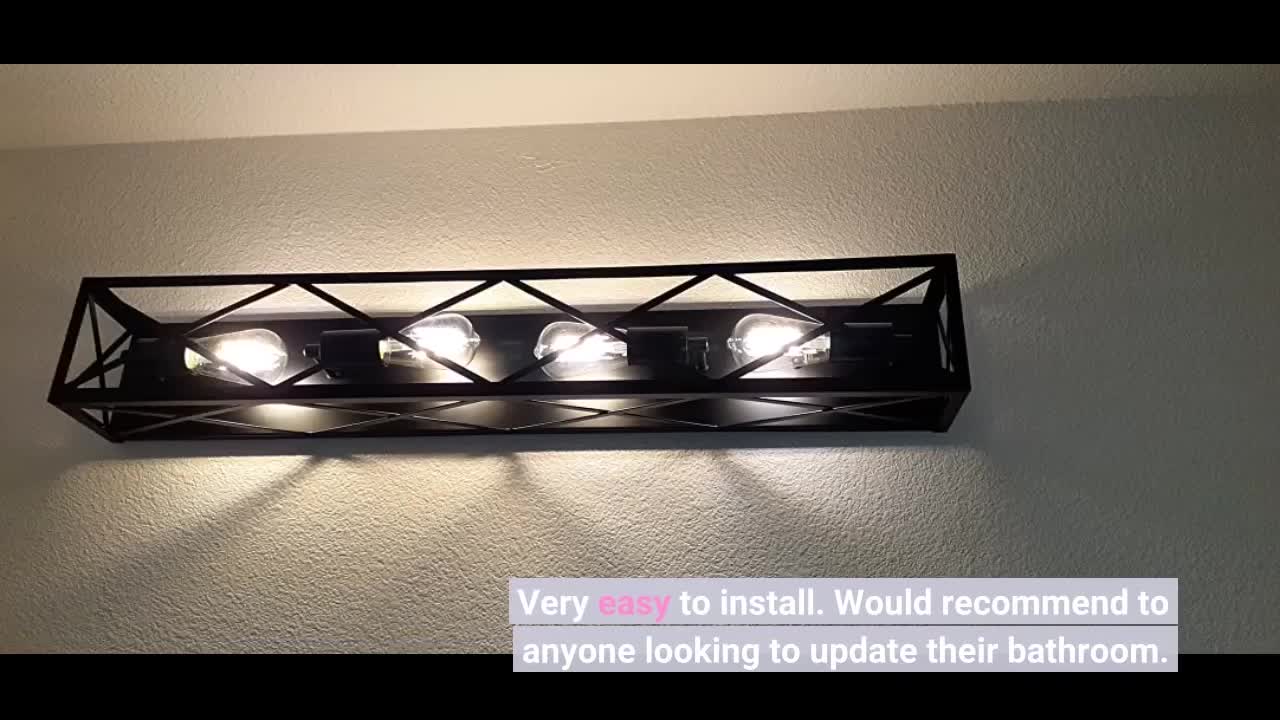 MELUCEE 5 Light Vanity Lights for Bathroom with-Overview